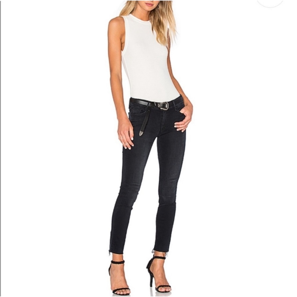 Mother Looker Ankle Fray Blackbird size 27